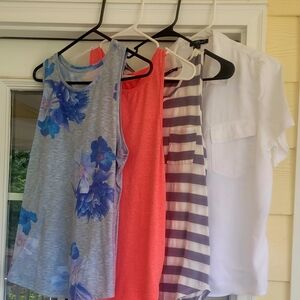 Multiples Tank Tops Summer Collection And A  Beautiful White Blouse Size LG